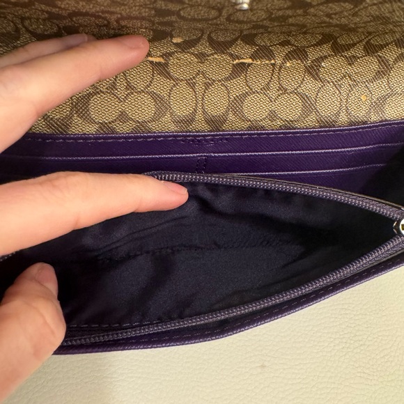 Coach Slim Envelope Wallet in Dark Purple - Picture 7 of 7